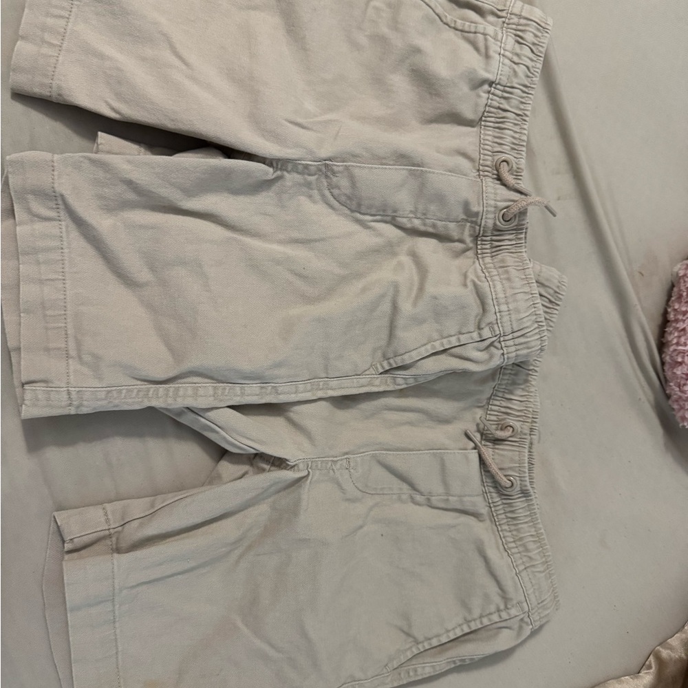 Casual Beige Drawstring Shorts